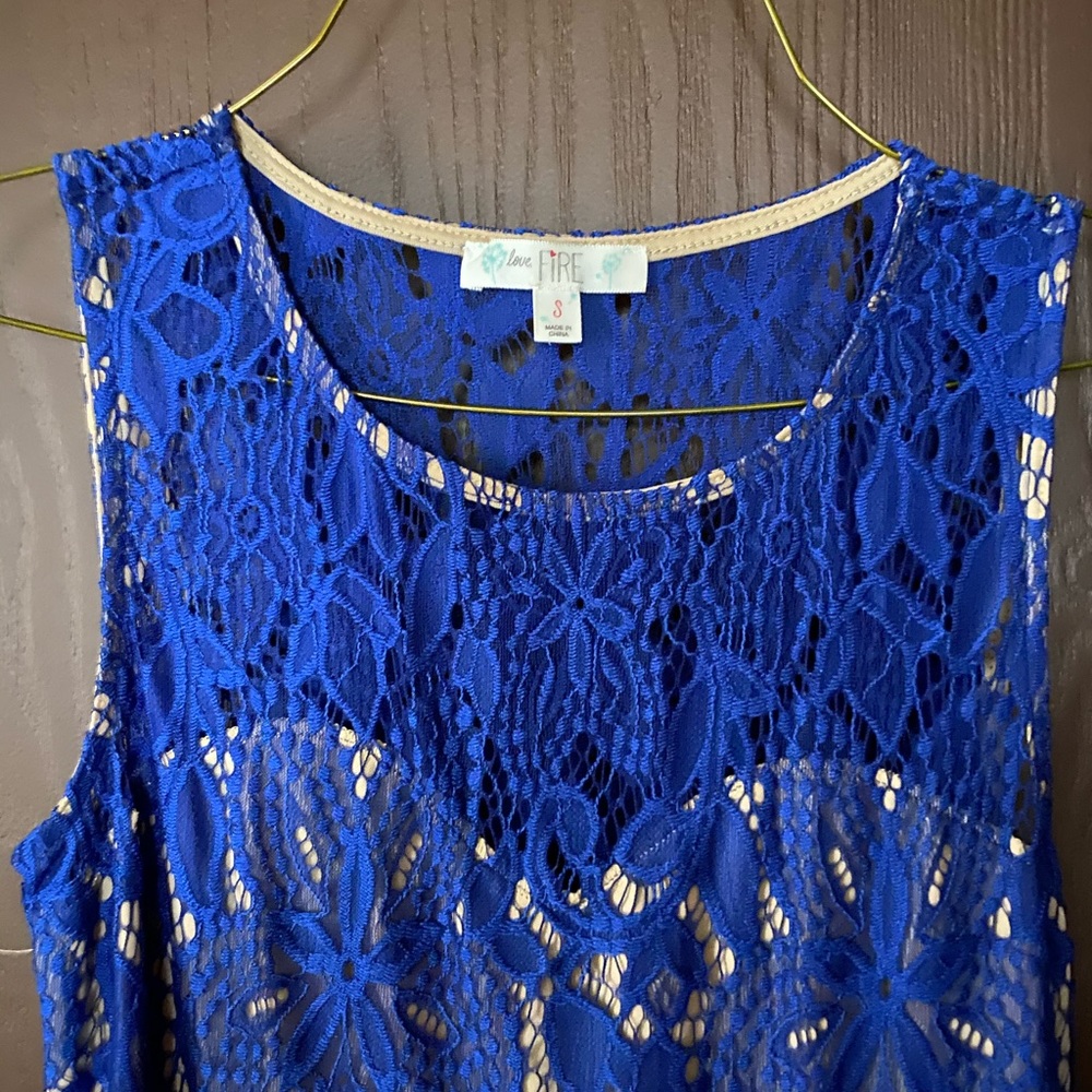 Blue/Nude Lace Dress